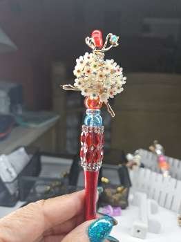 Crystal Flower white Pen 1