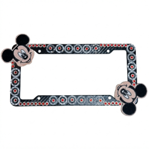 License Plate with Mickey Mouse on the outer edge of the plate